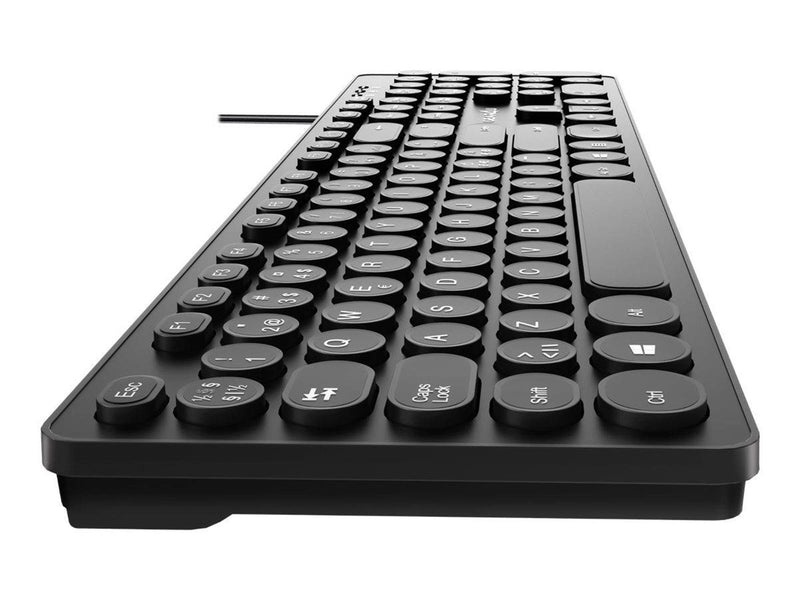 Gear4U KK-10 - keyboard - round key caps - Nordic - black - Tastaturen - Nordisch - Schwarz