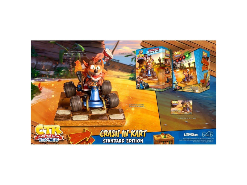 First 4 Figures - Crash Team Racing Nitro-Fueled Resin Painted Statue: Crash in Kart (Standard Edition) - Figur