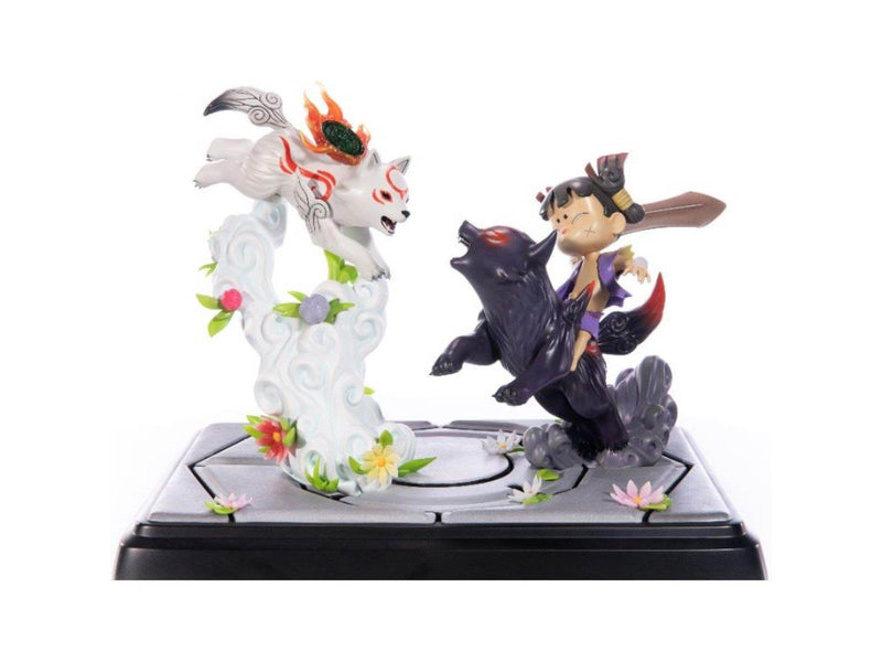 First 4 Figures - Okamiden - Chibiterasu vs. Dark Chibiterasu & Possessed Kuni Painted Statue (Standard Edition) - Figur