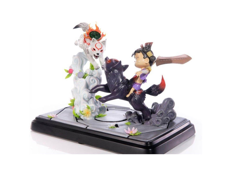 First 4 Figures - Okamiden - Chibiterasu vs. Dark Chibiterasu & Possessed Kuni Painted Statue (Standard Edition) - Figur