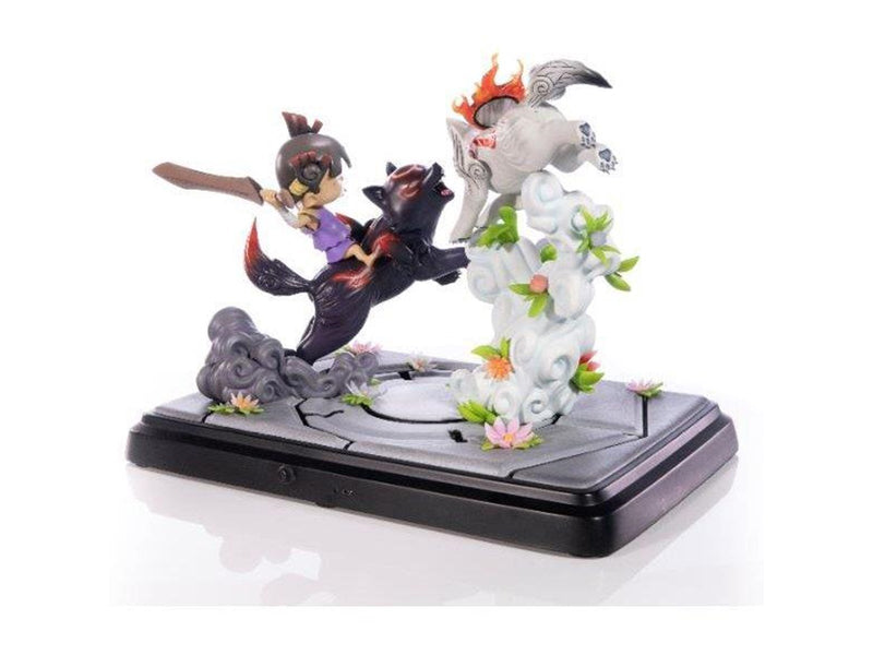 First 4 Figures - Okamiden - Chibiterasu vs. Dark Chibiterasu & Possessed Kuni Painted Statue (Standard Edition) - Figur