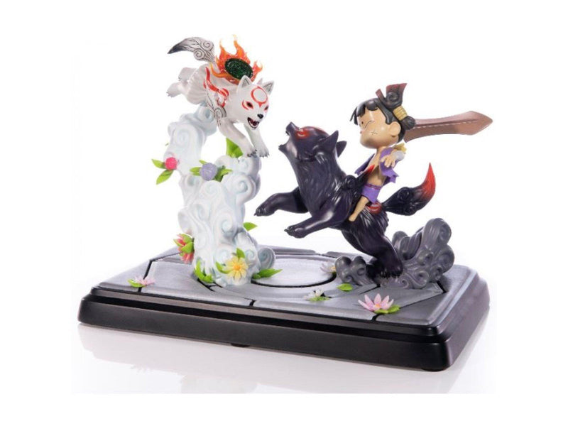 First 4 Figures - Okamiden - Chibiterasu vs. Dark Chibiterasu & Possessed Kuni Painted Statue (Standard Edition) - Figur