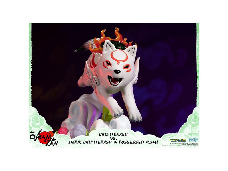 First 4 Figures - Okamiden - Chibiterasu vs. Dark Chibiterasu & Possessed Kuni Painted Statue (Standard Edition) - Figur