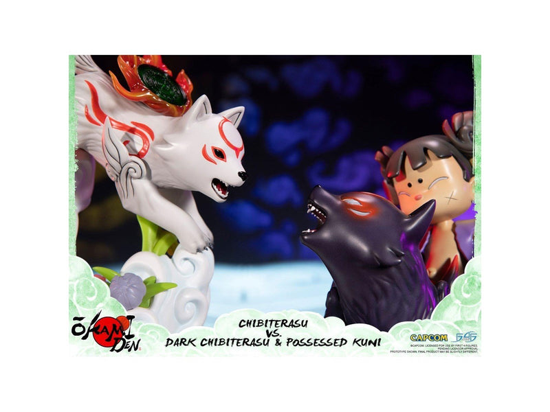 First 4 Figures - Okamiden - Chibiterasu vs. Dark Chibiterasu & Possessed Kuni Painted Statue (Standard Edition) - Figur