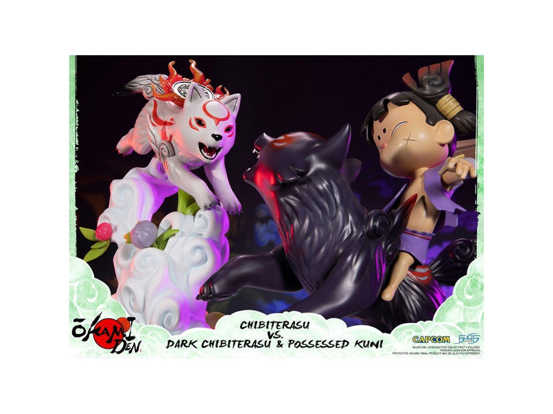 First 4 Figures - Okamiden - Chibiterasu vs. Dark Chibiterasu & Possessed Kuni Painted Statue (Standard Edition) - Figur