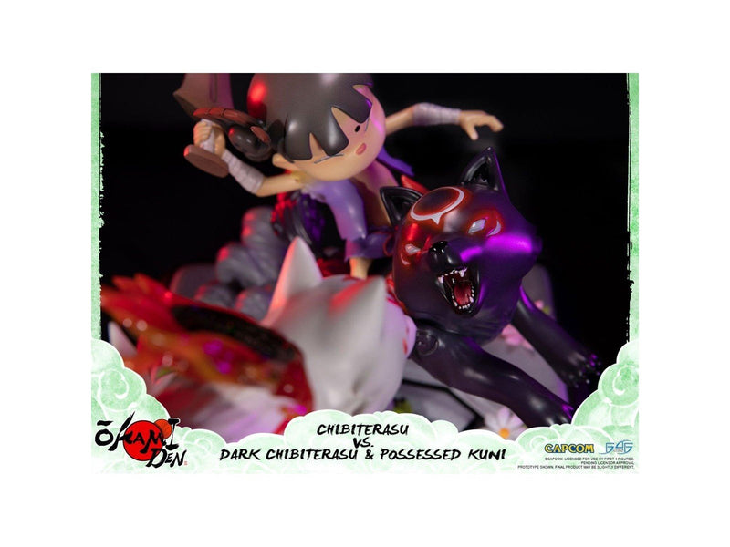 First 4 Figures - Okamiden - Chibiterasu vs. Dark Chibiterasu & Possessed Kuni Painted Statue (Standard Edition) - Figur