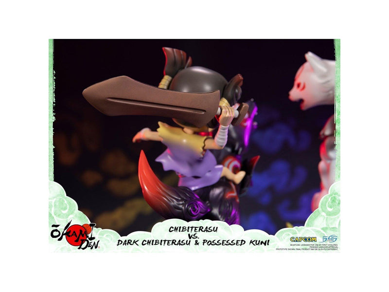 First 4 Figures - Okamiden - Chibiterasu vs. Dark Chibiterasu & Possessed Kuni Painted Statue (Standard Edition) - Figur