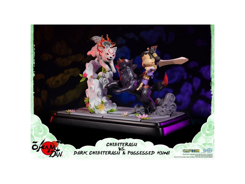First 4 Figures - Okamiden - Chibiterasu vs. Dark Chibiterasu & Possessed Kuni Painted Statue (Standard Edition) - Figur