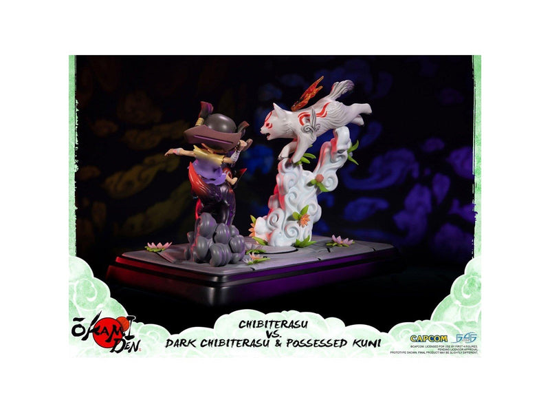 First 4 Figures - Okamiden - Chibiterasu vs. Dark Chibiterasu & Possessed Kuni Painted Statue (Standard Edition) - Figur
