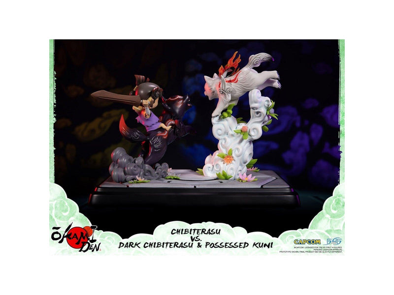 First 4 Figures - Okamiden - Chibiterasu vs. Dark Chibiterasu & Possessed Kuni Painted Statue (Standard Edition) - Figur