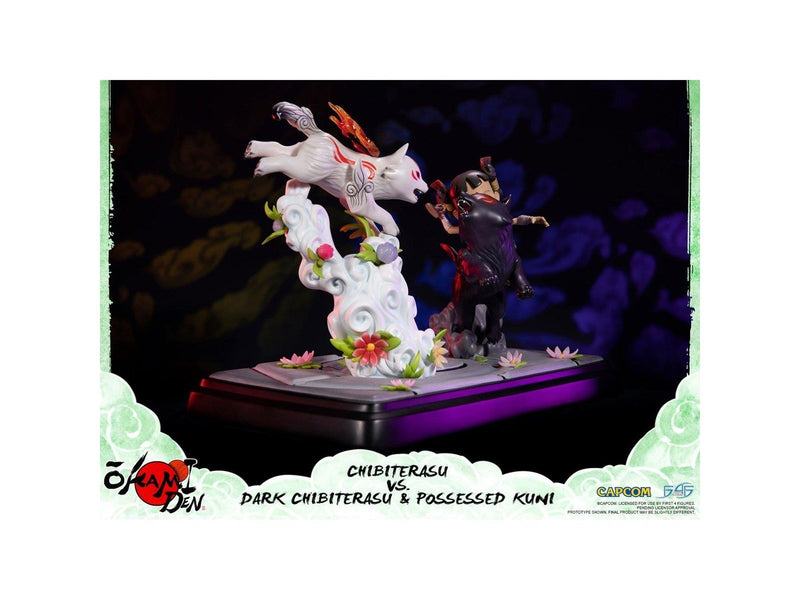 First 4 Figures - Okamiden - Chibiterasu vs. Dark Chibiterasu & Possessed Kuni Painted Statue (Standard Edition) - Figur