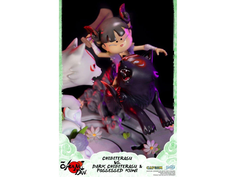 First 4 Figures - Okamiden - Chibiterasu vs. Dark Chibiterasu & Possessed Kuni Painted Statue (Standard Edition) - Figur