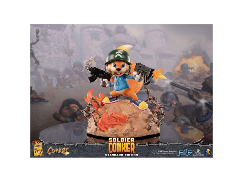 First 4 Figures - Conker's Bad Fur Day Resin Painted Statue: Soldier Conker (Standard Edition) - Figur