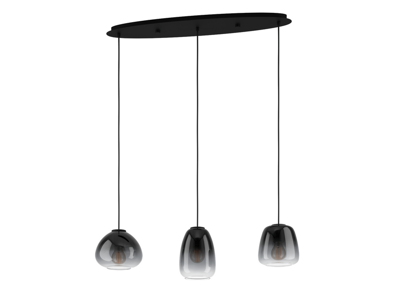 EGLO AGUILARES long table pendant oak/smoke