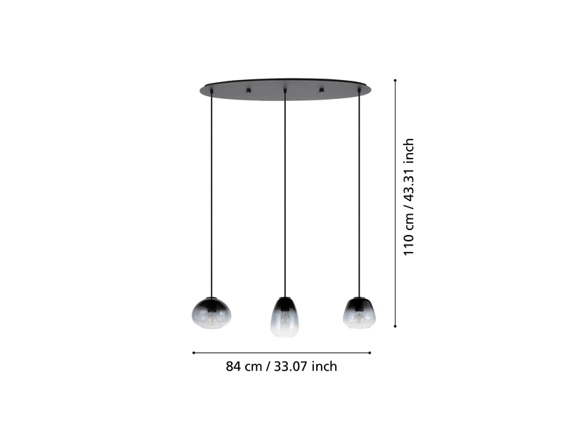 EGLO AGUILARES long table pendant oak/smoke