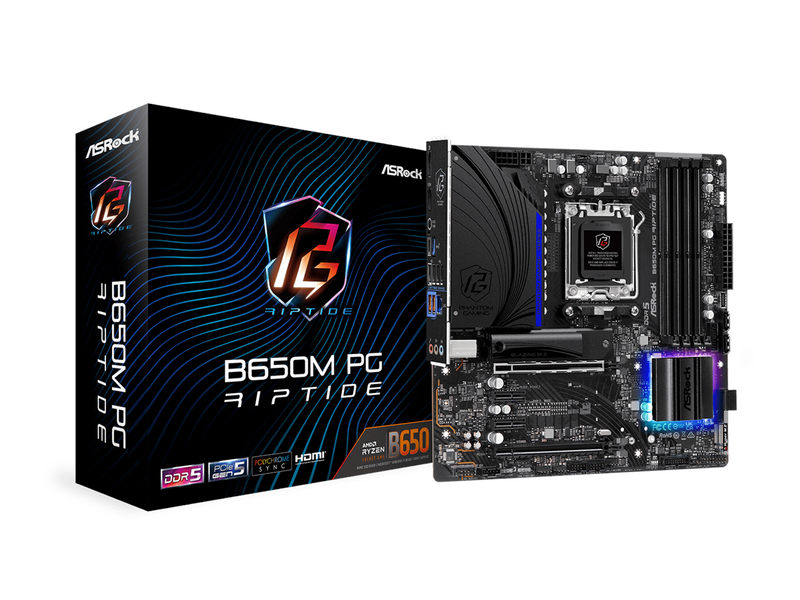 ASRock B650M PG Riptide Mainboard - AMD B650 - AMD AM5 socket - DDR5 RAM - Micro-ATX