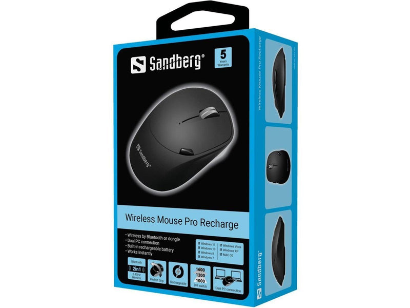 Sandberg Wireless Mouse Pro Recharge - Maus (Schwarz)