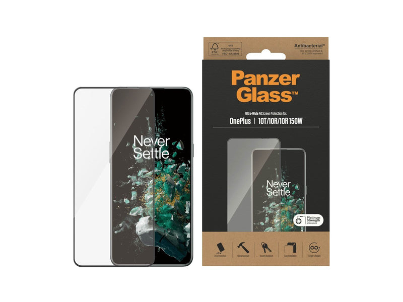 PanzerGlass Screen Protector OnePlus 10T | 10R | 10R | 150W | Ultra-Wide Fit | Black
