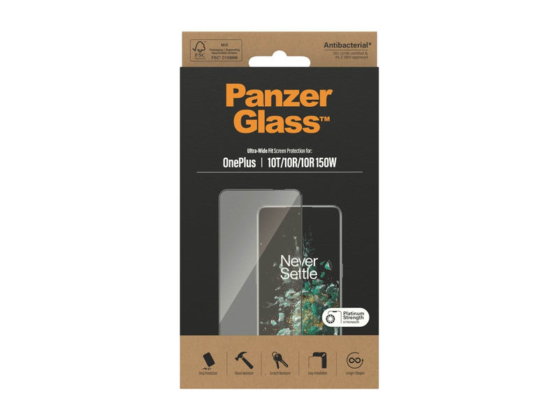 PanzerGlass Screen Protector OnePlus 10T | 10R | 10R | 150W | Ultra-Wide Fit | Black
