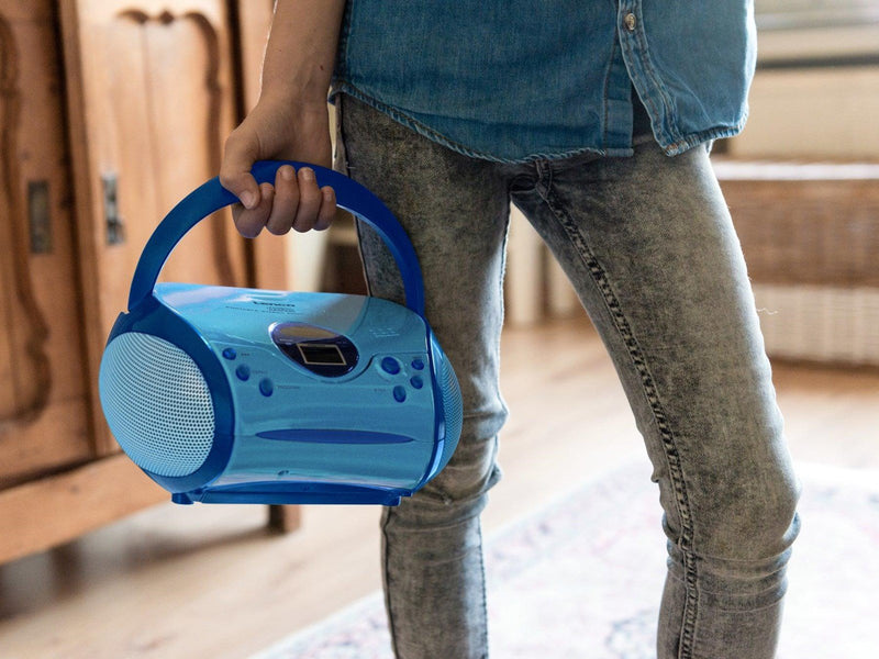 Lenco SCD-24BU kids - Portable stereo FM radio with CD player - Blue