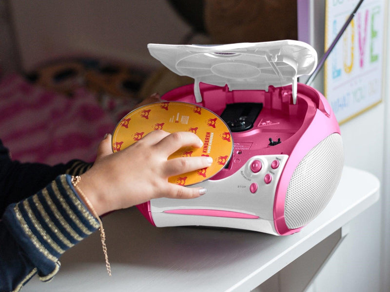 Lenco SCD-24PK kids - Portable stereo FM radio with CD player - Pink