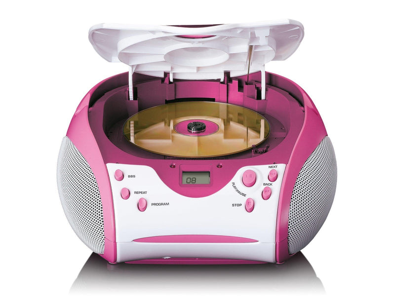 Lenco SCD-24PK kids - Portable stereo FM radio with CD player - Pink