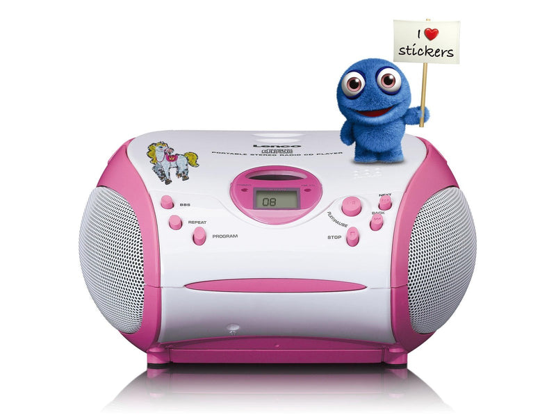 Lenco SCD-24PK kids - Portable stereo FM radio with CD player - Pink