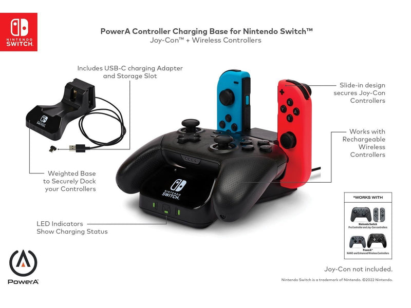 PowerA Controller Charging Base for Nintendo Switch - Wired - Nintendo Switch
