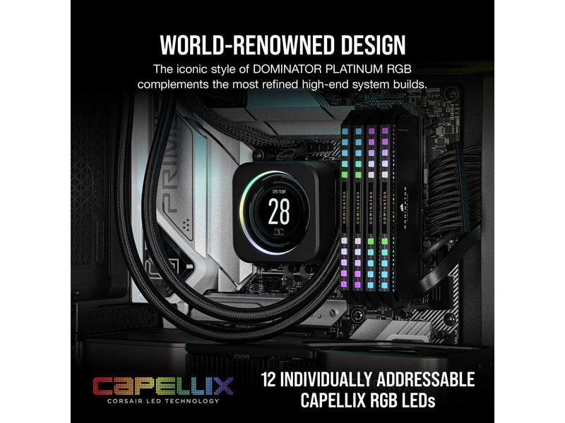 Corsair Dominator Platinum RGB DDR5-6000 - 32GB - CL30 - Dual Channel (2 pcs) - AMD EXPO & Intel XMP - Schwarz mit RGB