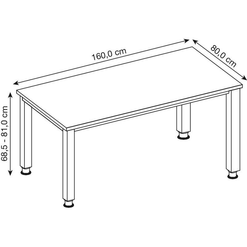 HAMMERBACHER höhenverstellbarer Schreibtisch VQS16/5/G lichtgrau