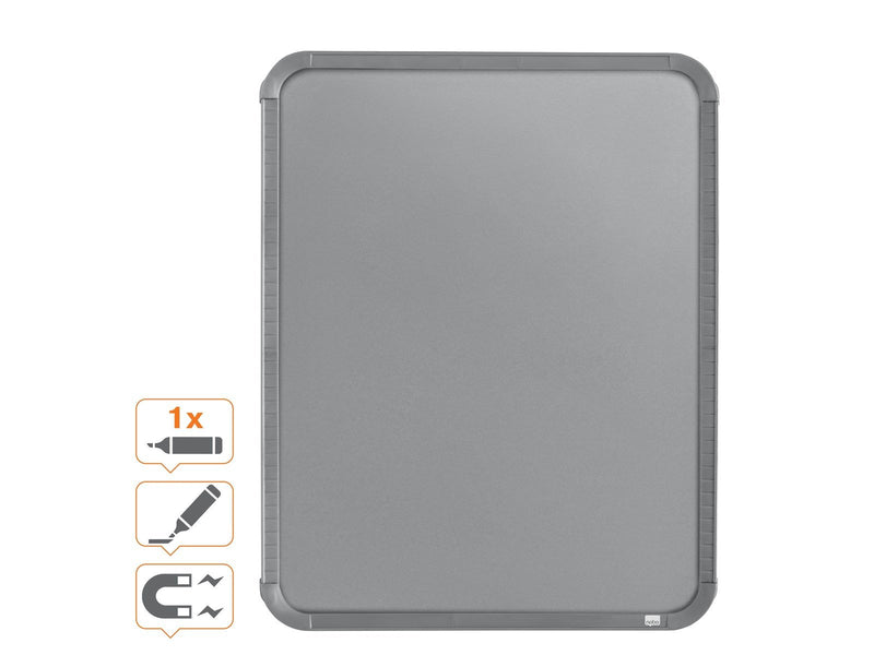 Nobo  magnetisches Whiteboard, schmaler silberner Rahmen 28 x 36 cm Silber