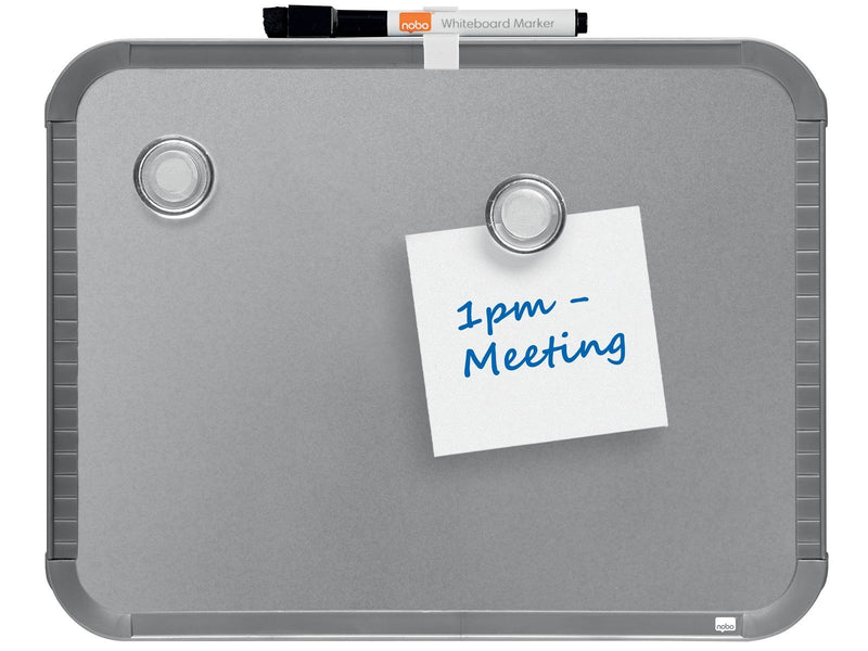 Nobo  magnetisches Whiteboard, schmaler, silberner Rahmen 28 x 22 cm Silber
