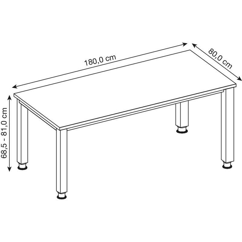 HAMMERBACHER höhenverstellbarer Schreibtisch VQS2E/5/G lichtgrau