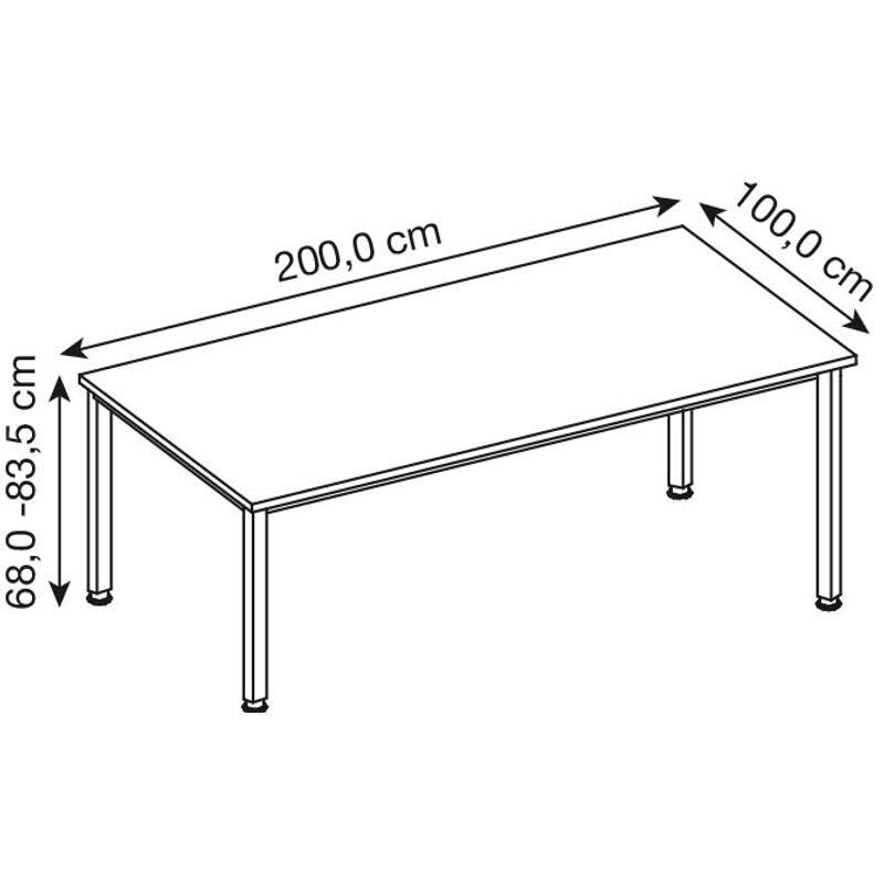 HAMMERBACHER höhenverstellbarer Schreibtisch VQS2E/E/G eiche