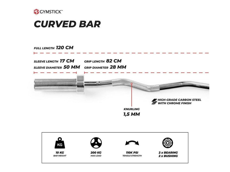 Gymstick 10kg Curved Bar