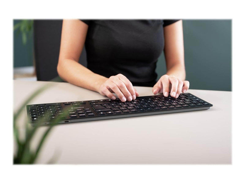 Cherry KW 9100 SLIM - Tastaturen - Nordisch - Silber