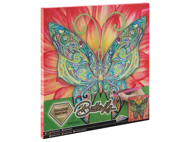Grafix Diamond Painting on Canvas Butterfly 30 x 30 cm
