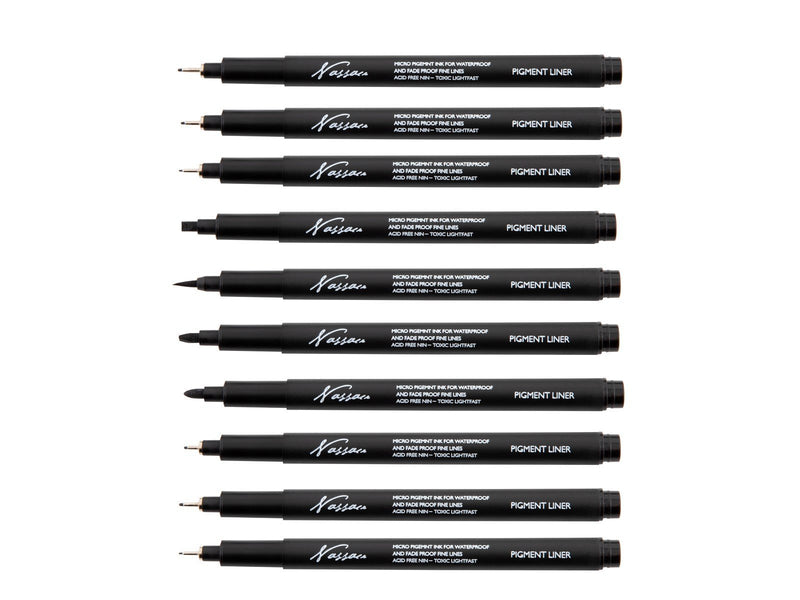 Nassau Drawing pen set fineliners 10pcs