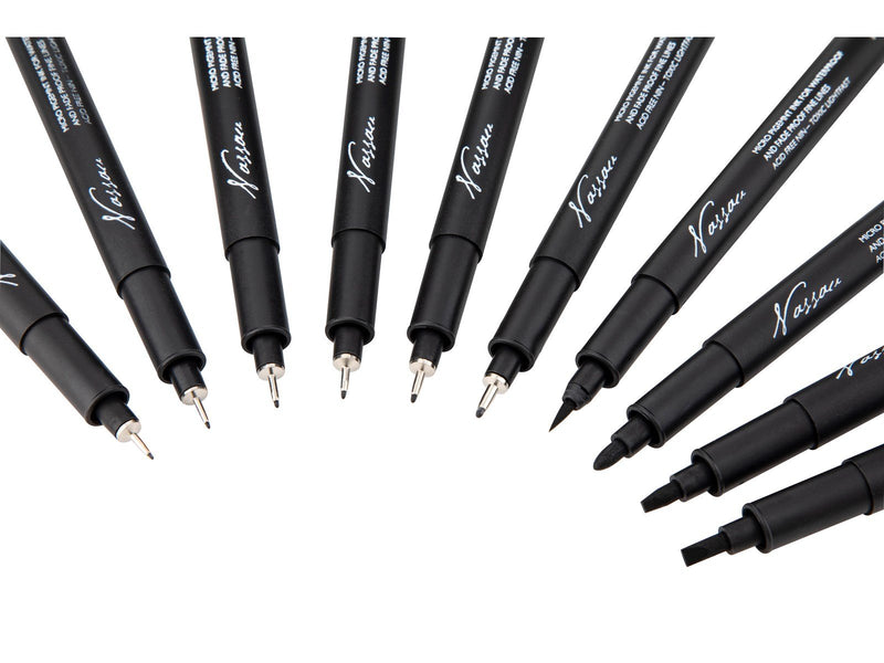 Nassau Drawing pen set fineliners 10pcs