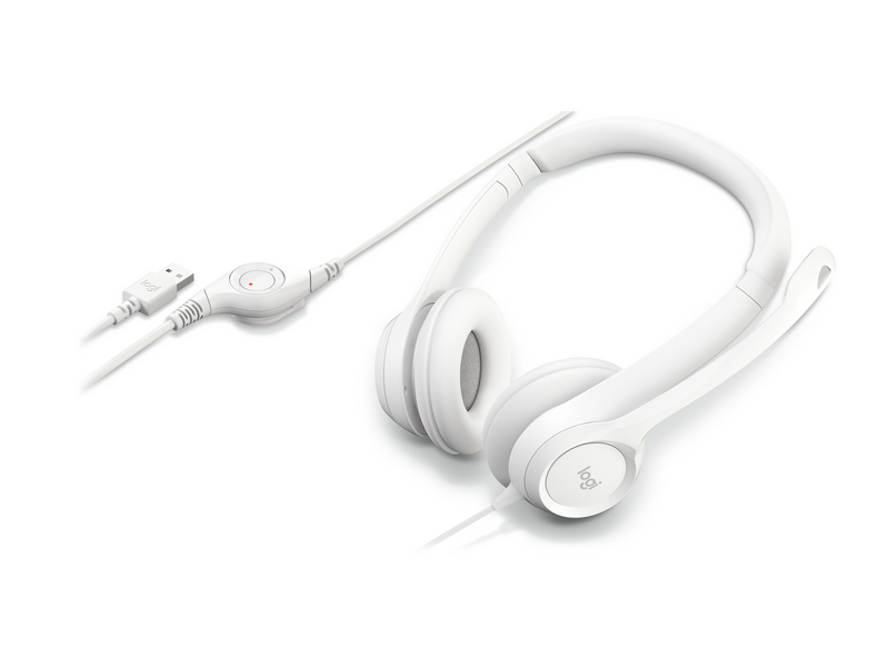 Logitech H390 USB Computer Headset - White