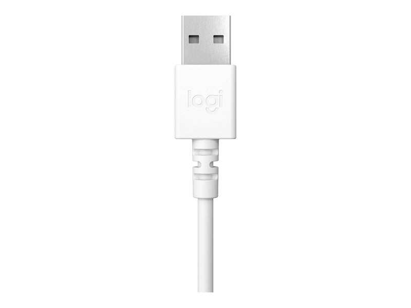 Logitech H390 USB Computer Headset - White
