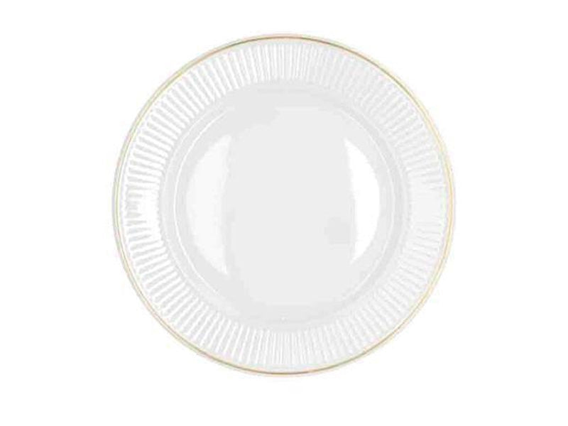Pillivuyt Plissé Plate flat Dia 28 cm White/Matt gold