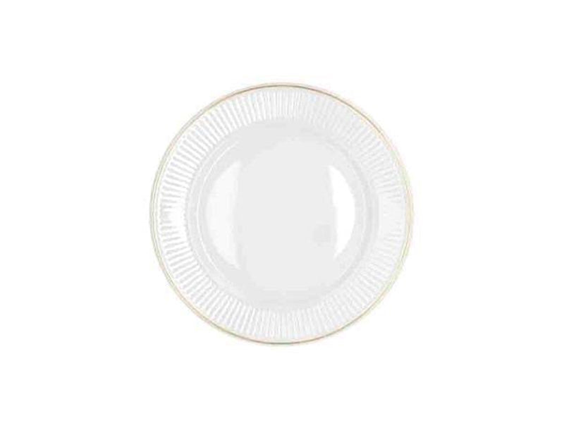 Pillivuyt Plissé Plate flat Dia 22 cm White/Matt gold