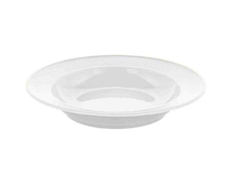 Pillivuyt Plissé Plate deep Dia 22 cm White/Matte gold
