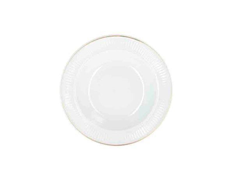 Pillivuyt Plissé Plate deep Dia 22 cm White/Matte gold