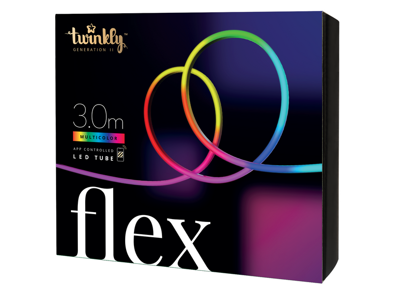 Twinkly Flex – App-controlled RGB LED neon tube. 3 Meters. White Wire.