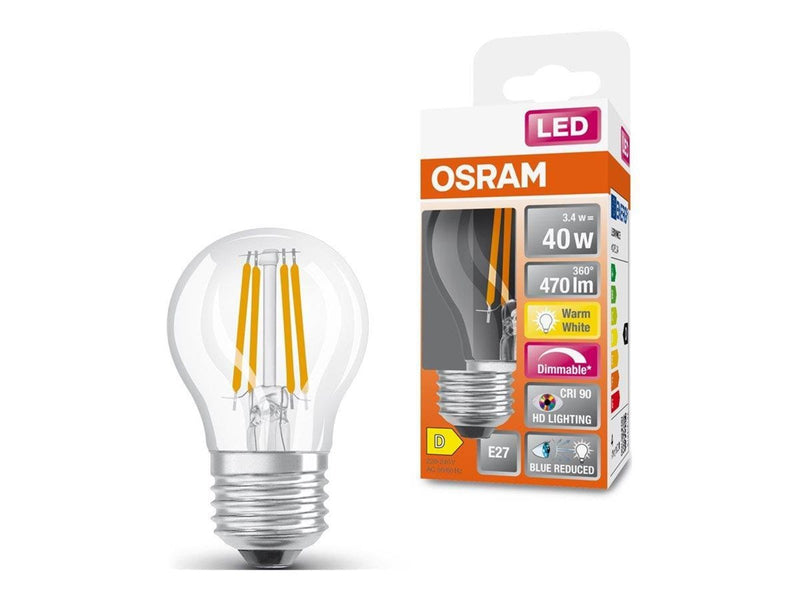 Osram LED-Lampe Candle Filament 3,4W/927 (40W) Clear Dimmable E27