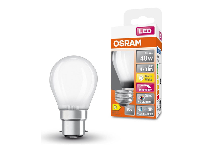 Osram LED-Lampe Comfort Candle 3,4W/927 (40W) Frosted Dimmable E27