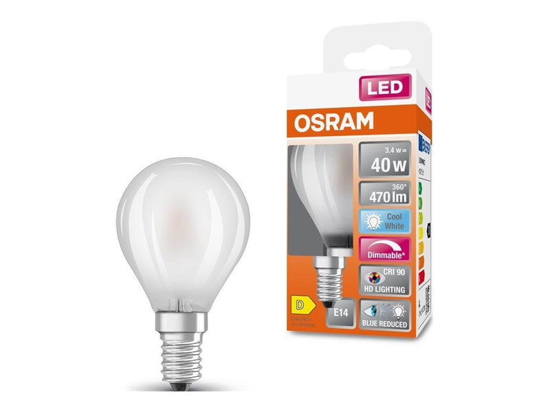 Osram LED-Lampe Comfort Mini-ball 3,4W/940 (40W) Frosted Dimmable E14