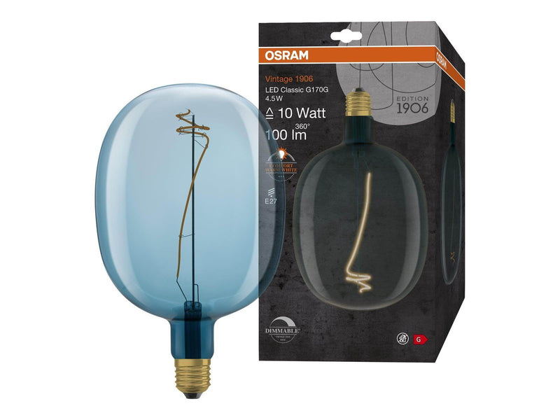 Osram LED-Lampe Vintage 1906 Globe Ballon 4.5W/816 (10W) Blue Dimmable E27